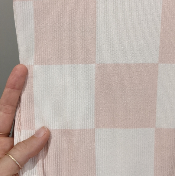 ASOS checkered midi dress in cream and blush pink, NWOT - Picture 6 of 8